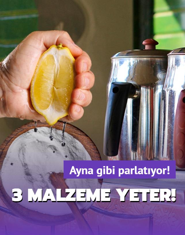 aydanlklar ayna gibi parlatyor! Limonlu suya 1 kak ekleyin kararma ve kireci skp atyor