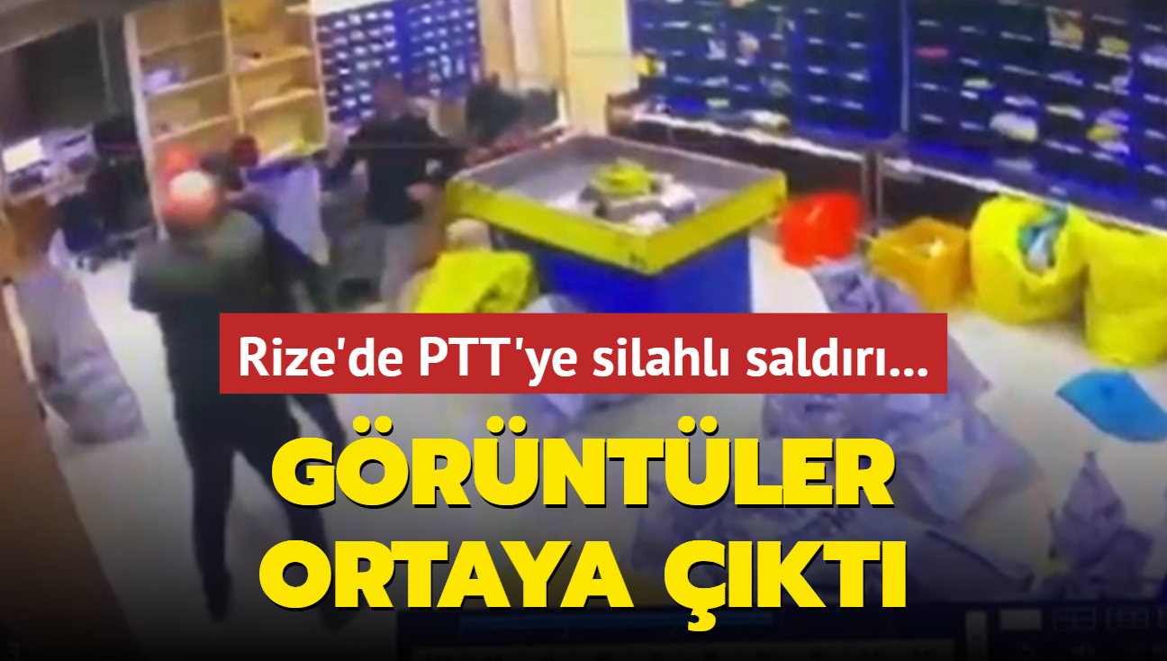 Rize'de PTT'ye silahl saldr... Grntler ortaya kt