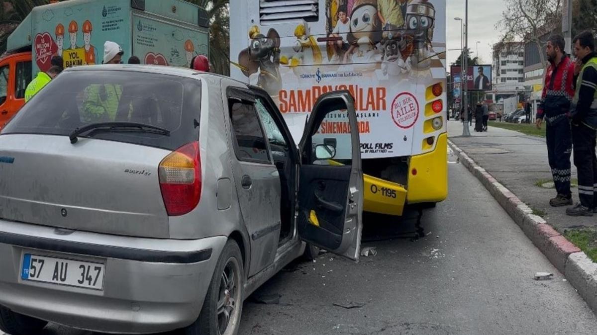 Fatih'te korkutan kaza! Otomobil ETT'ye arpt; 8 yaral