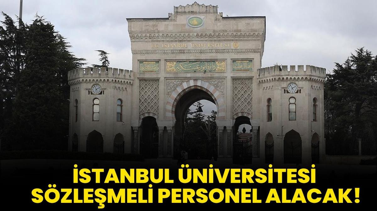 stanbul niversitesi Szlemeli Personel alacak!