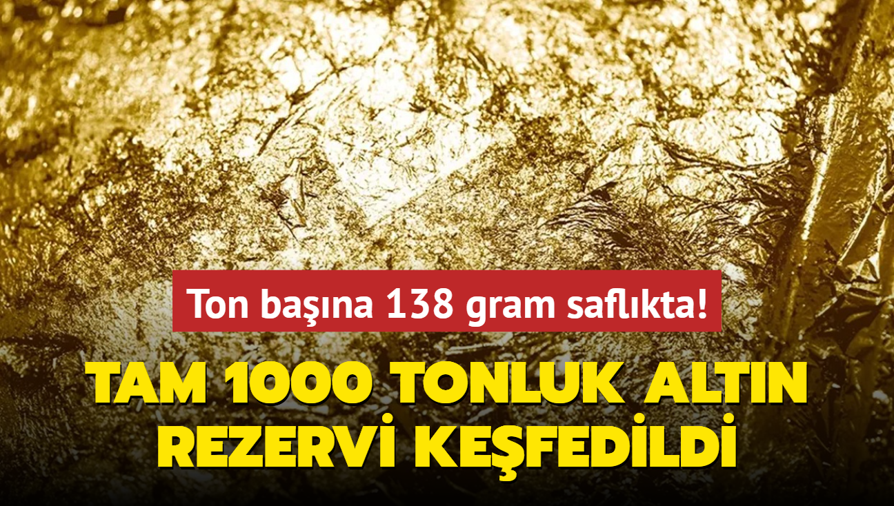 Resmen duyuruldu: Tam 1000 tonluk altn rezervi kefedildi! Ton bana 138 gram saflkta