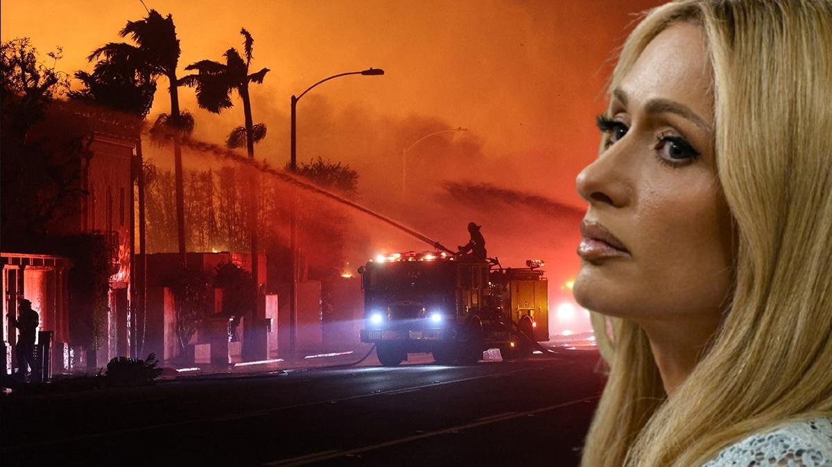 Paris Hilton'un evi kl oldu! Los Angeles'daki yangn onu da yakt