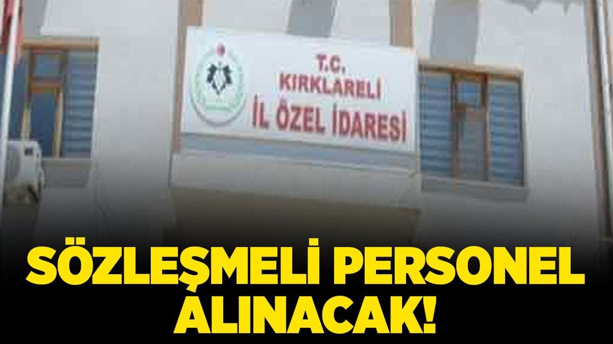 Krklareli l zel daresi Szlemeli Personel alacak!