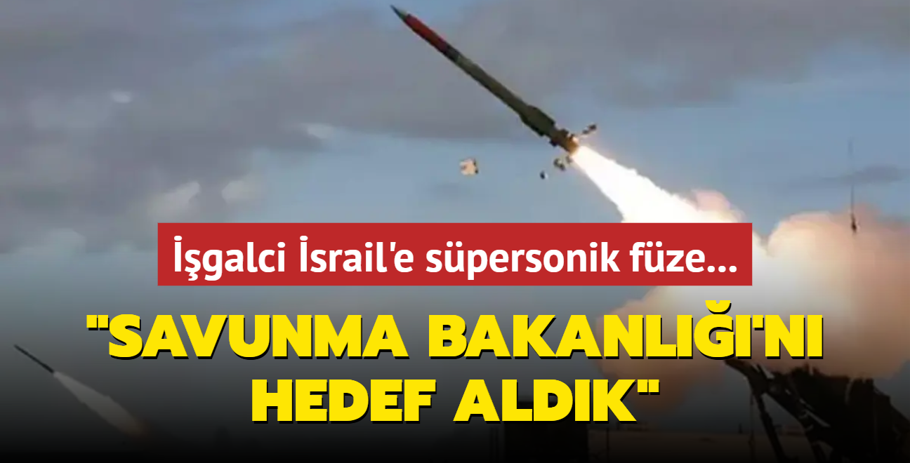 galci srail'e spersonik fze: Savunma Bakanl'n hedef aldk