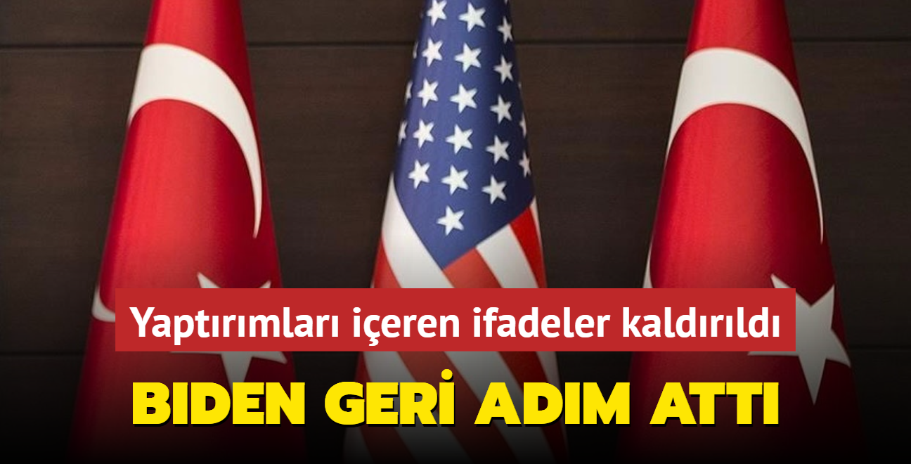 Biden geri adm att... Yaptrmlar ieren ifadeler kaldrld