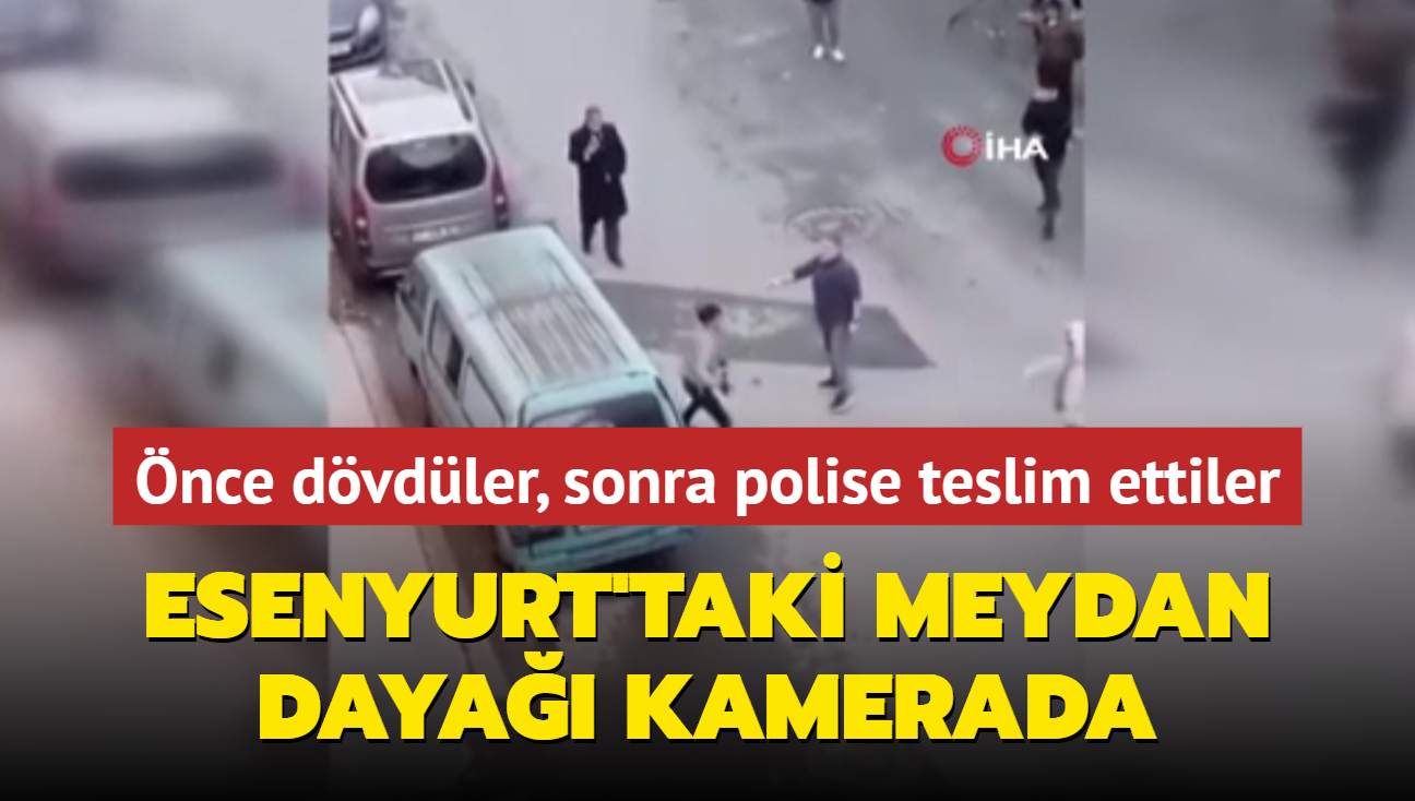 nce dvdler, sonra polise teslim ettiler... Esenyurt'taki meydan daya kamerada