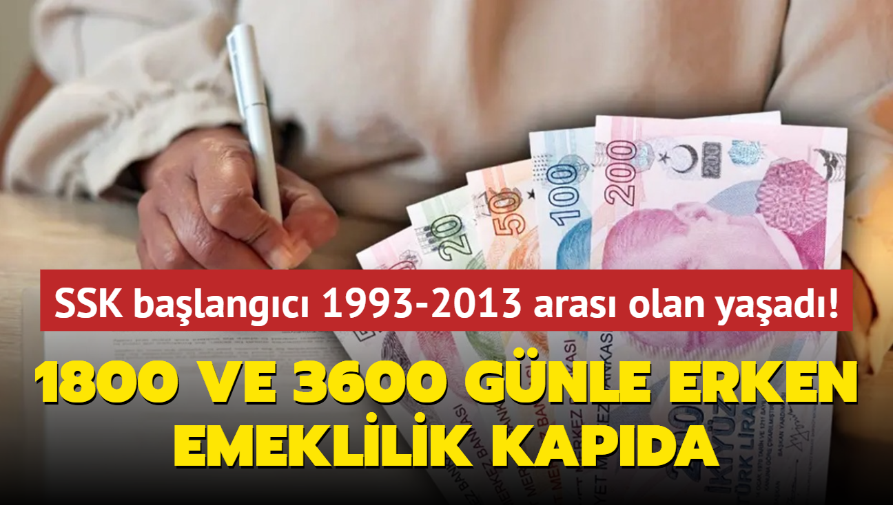 SSK balang tarihi 1993-2013 aras olana gn dodu! 1800 ve 3600 gnle erken emeklilik kapda