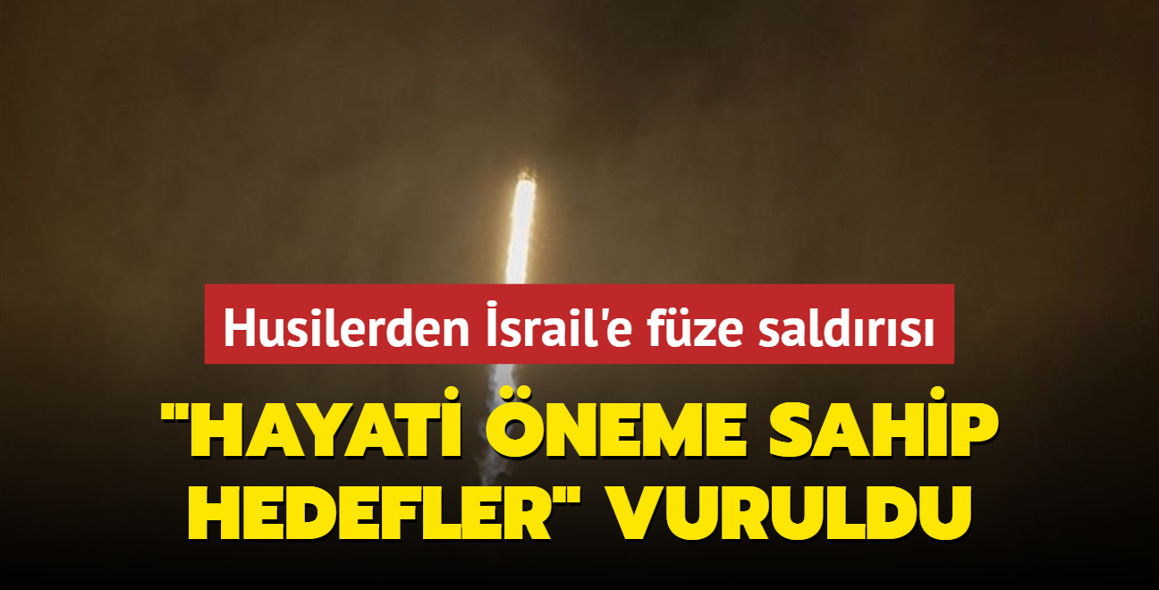 Husilerden soykrmc srail'e fze saldrs... "Hayati neme sahip hedefler" vuruldu