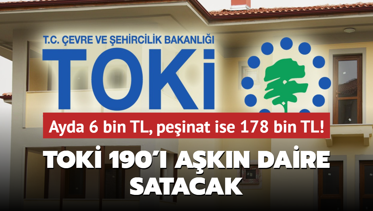 Resmen akland: TOK 190' akn daire satacak! Ayda 6 bin TL, peinat ise 178 bin TL