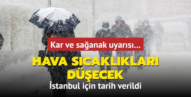 Yeni souk hava dalgas geliyor: stanbul iin tarih verildi... Kar ve saanak uyars... 