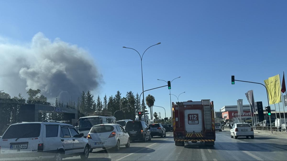 Adana'da plastik geri dnm tesisinde yangn