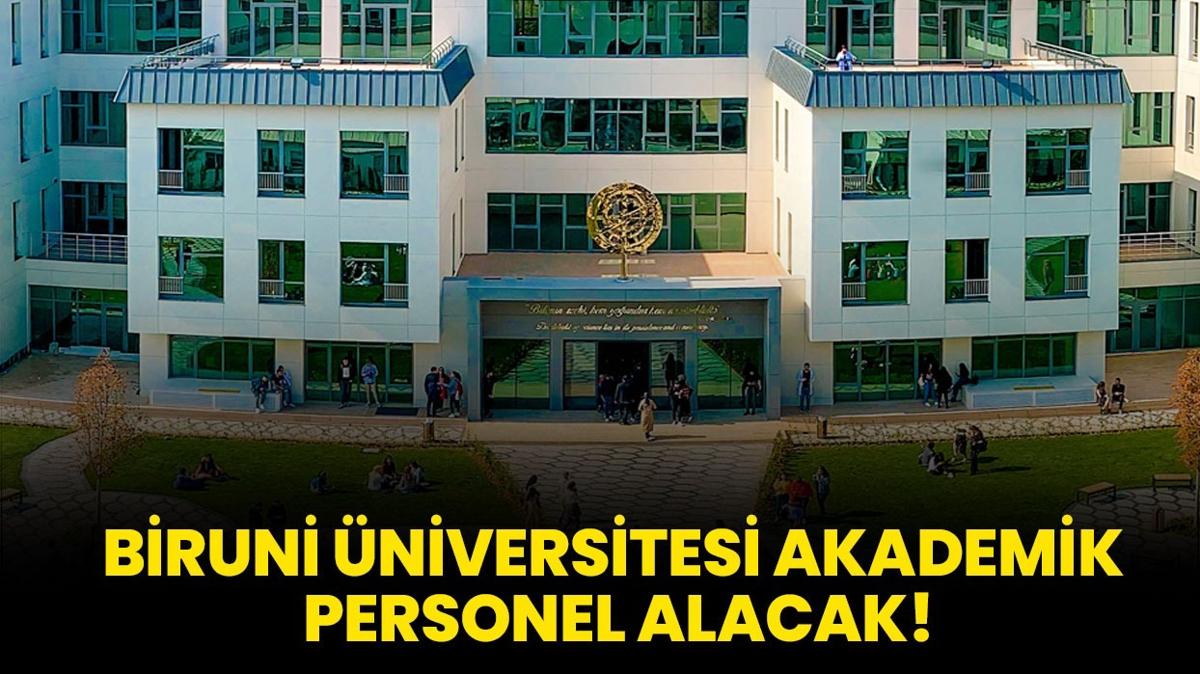 Biruni niversitesi Akademik Personel alacak!