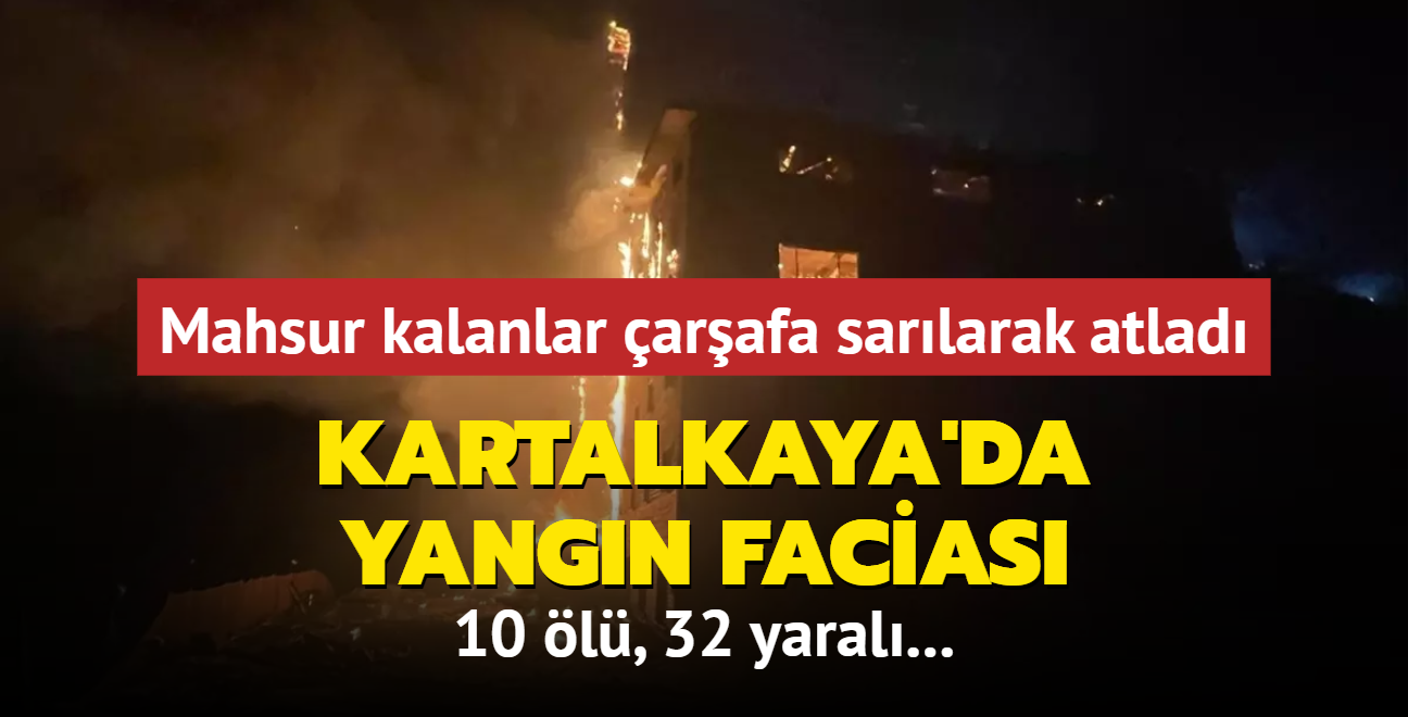 Kartalkaya Kayak Merkezi'nde otel yangn... Otelde mahsur kalanlar arafa sarlarak atlad