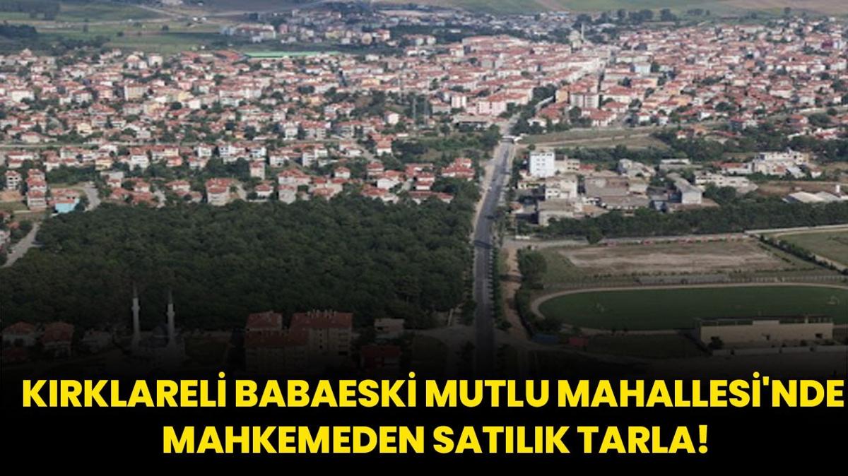 Krklareli Babaeski Mutlu Mahallesi'nde mahkemeden satlk tarla!