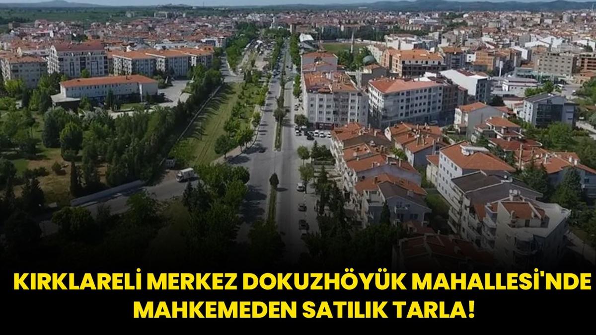 Krklareli Merkez Dokuzhyk Mahallesi'nde mahkemeden satlk tarla!