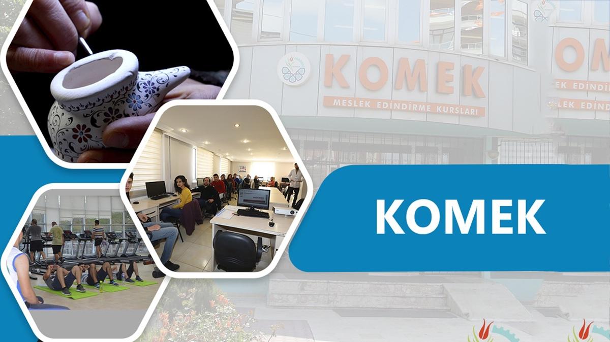 KOMEK online bavurusu nasl yaplr" Kurslarda hangi blmler var" KOMEK kayt sayfas