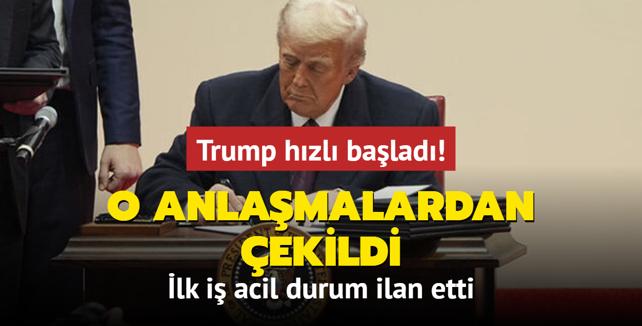 Trump hzl balad! O anlamalardan ekildi... lk i acil durum ilan etti