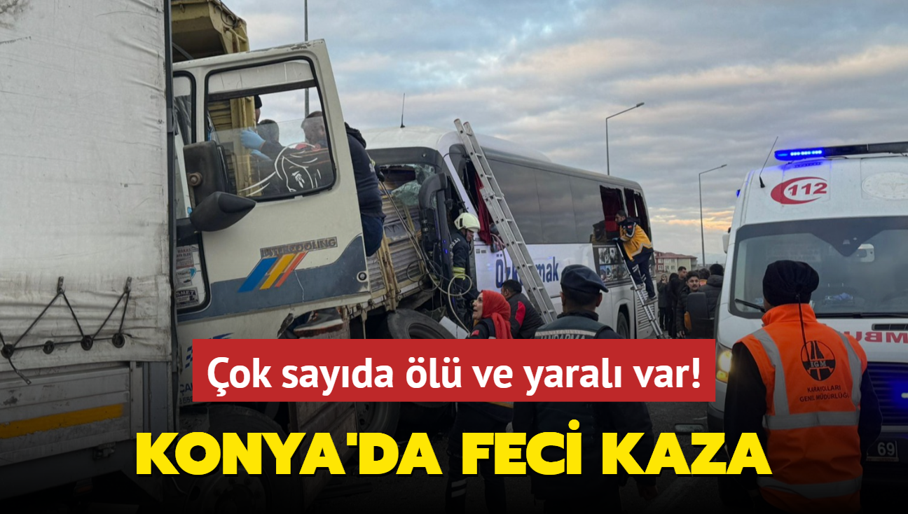 Konya'da feci kaza... ok sayda l ve yaral var!