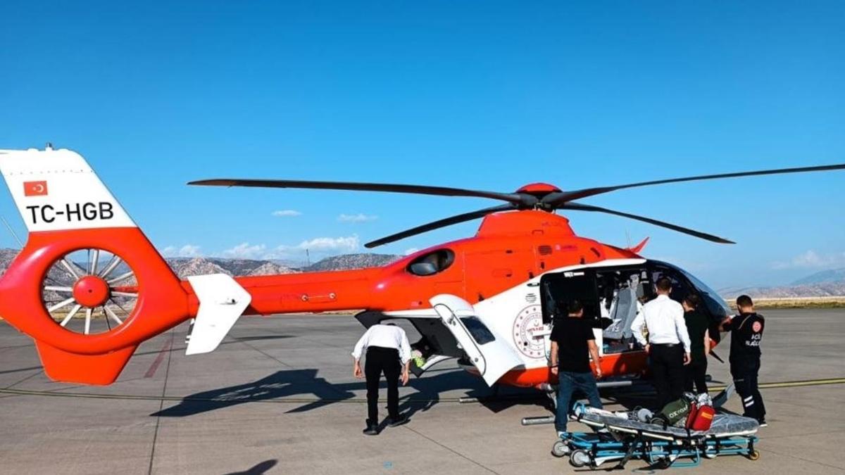 Erzurum'da 426 hastann imdadna ambulans helikopter yetiti