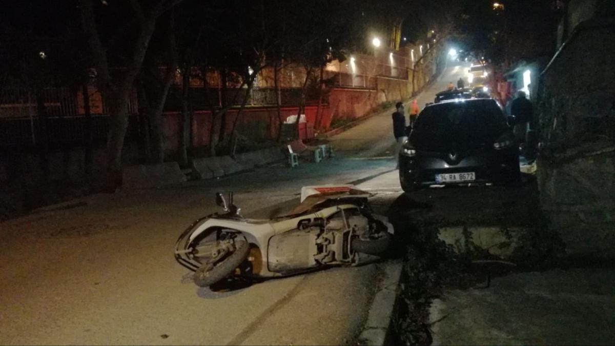 Saryer'de otomobil ile motosiklet arpt: 1 can kayb