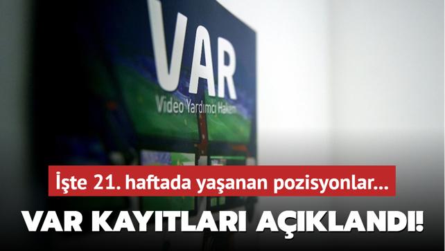 VAR kaytlar akland! te 21. haftada yaanan pozisyonlar...