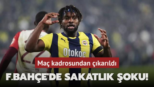 Fenerbahe'de sakatlk oku! Ma kadrosundan karld