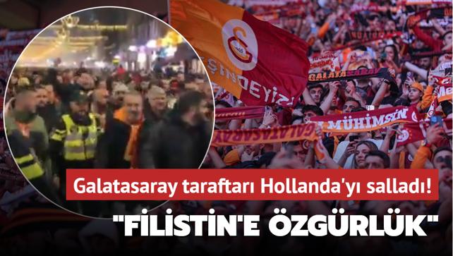 Galatasaray taraftar Hollanda'y sallad! "Filistin'e zgrlk"