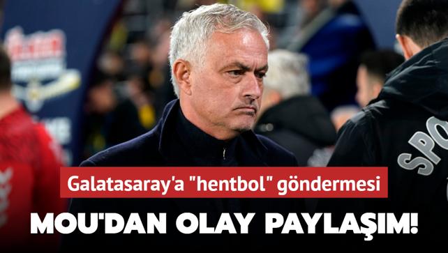 Mourinho'dan olay paylam! Galatasaray'a "hentbol" gndermesi