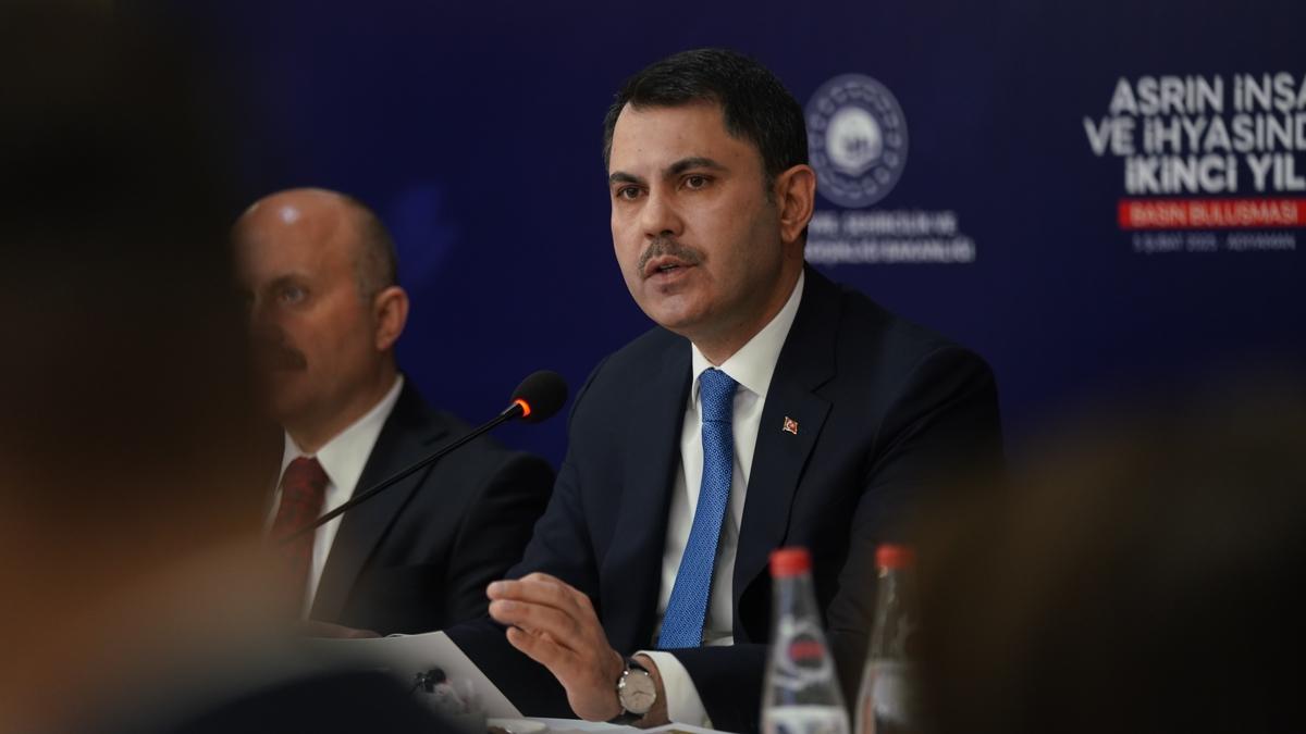 Deprem blgesi ayaa kaldrlyor... Bakan Kurum: Asrn inasn gerekletiriyoruz