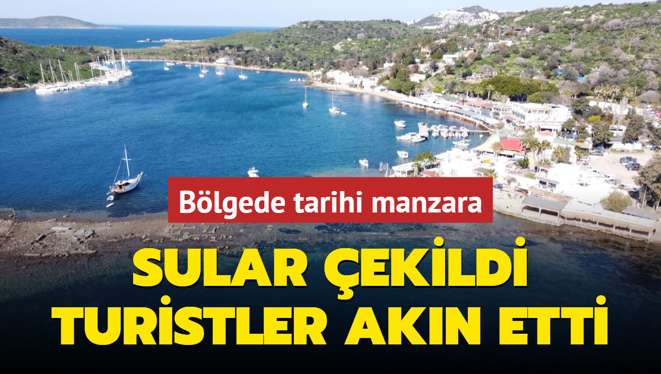 Blgede tarihi manzara: Sular ekildi turistler akn etti