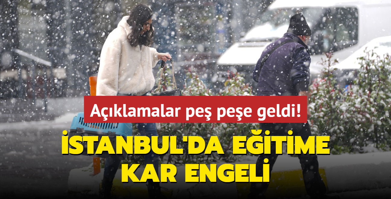 stanbul'da eitime kar engeli... Aklamalar pe pee geldi!