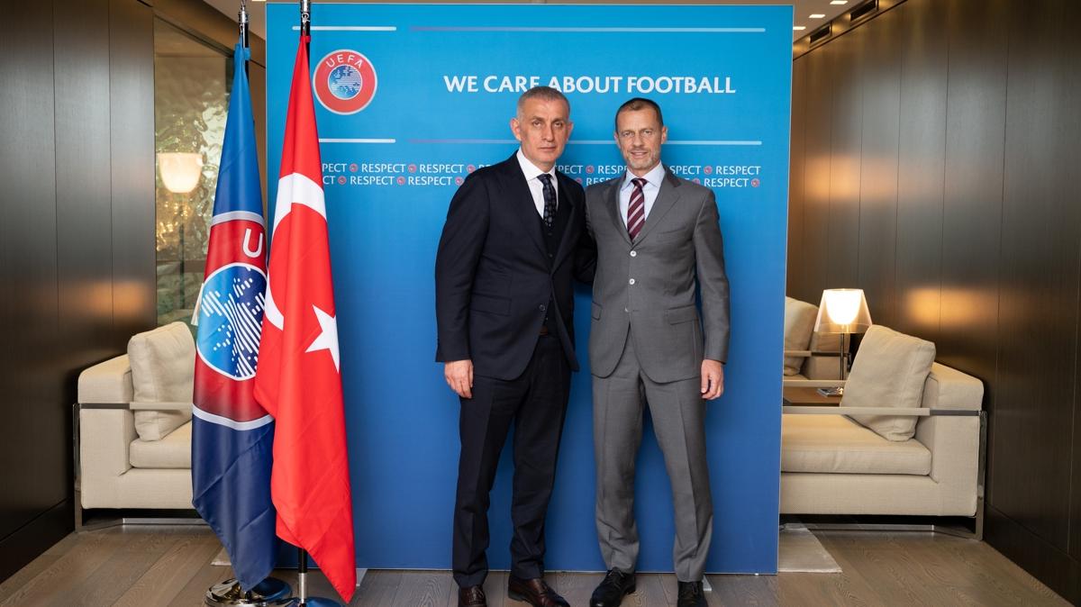 TFF Bakan Hacosmanolu ile UEFA Bakan Ceferin bir araya geldi