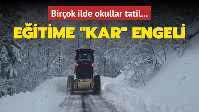 Eitime kar engeli... Birok ilde okullar tatil edildi