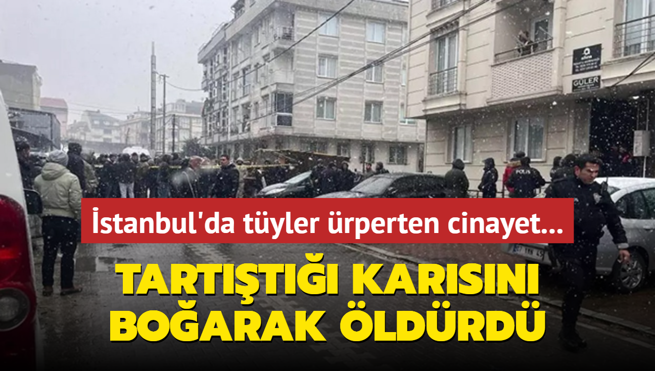 stanbul'da tyler rperten cinayet... Tartt karsn boarak ldrd