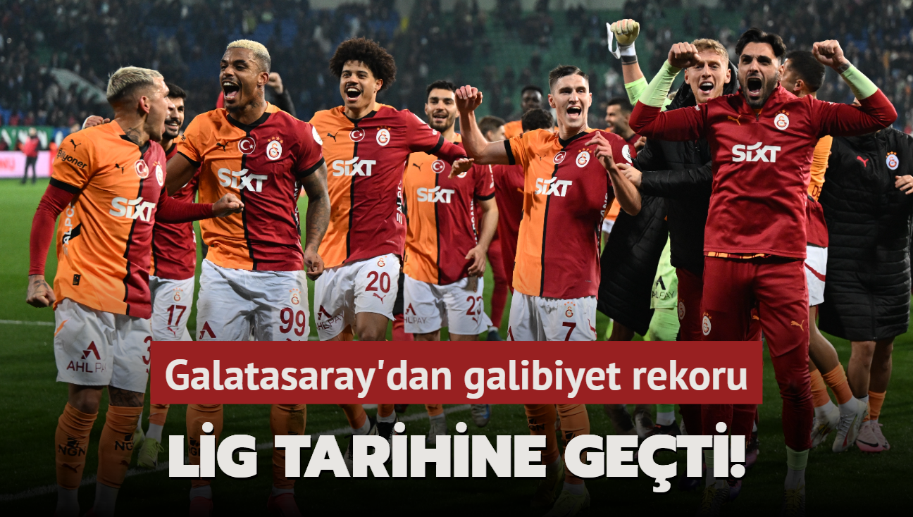 Lig tarihine geti! Galatasaray'dan galibiyet rekoru