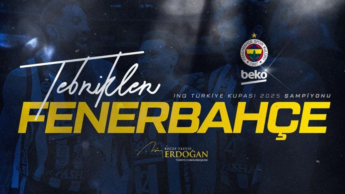 Bakan Erdoan'dan Fenerbahe Basketbol Takm'na kutlama