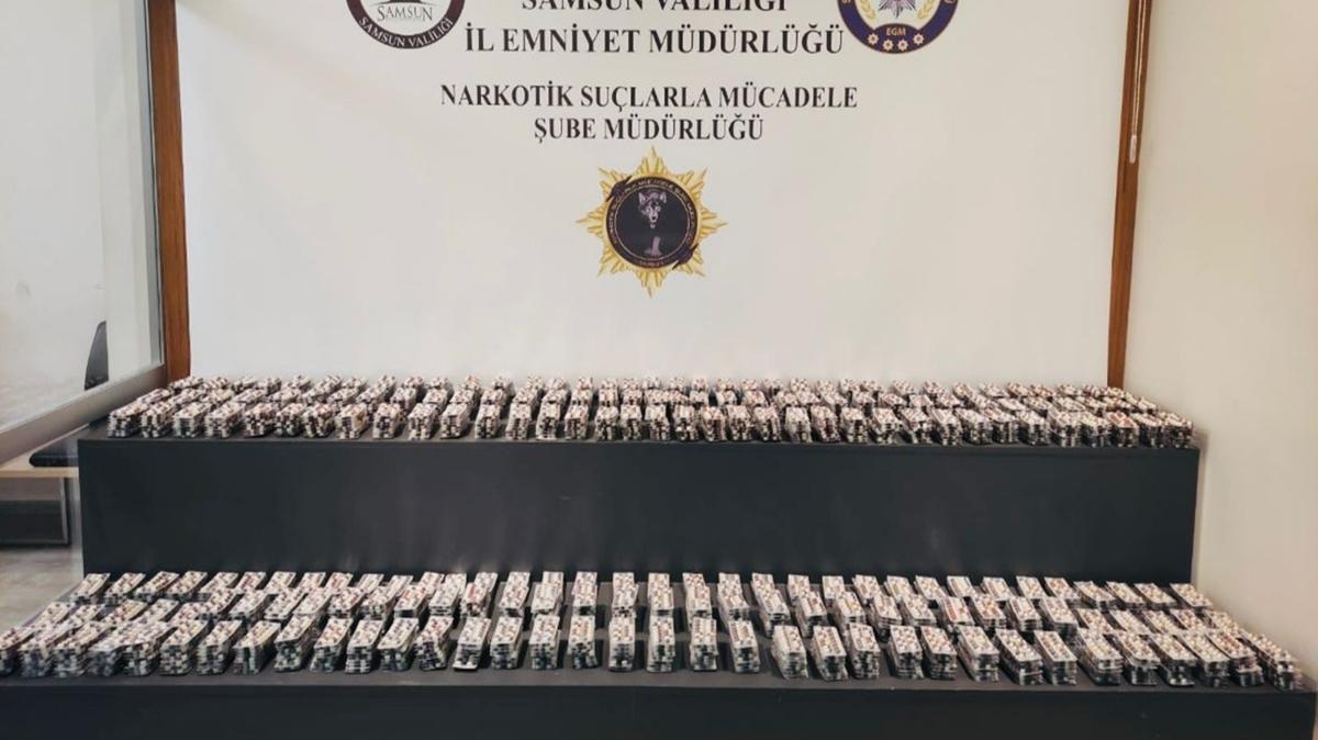 Samsun'da 14 bin sentetik ecza hap ele geirildi
