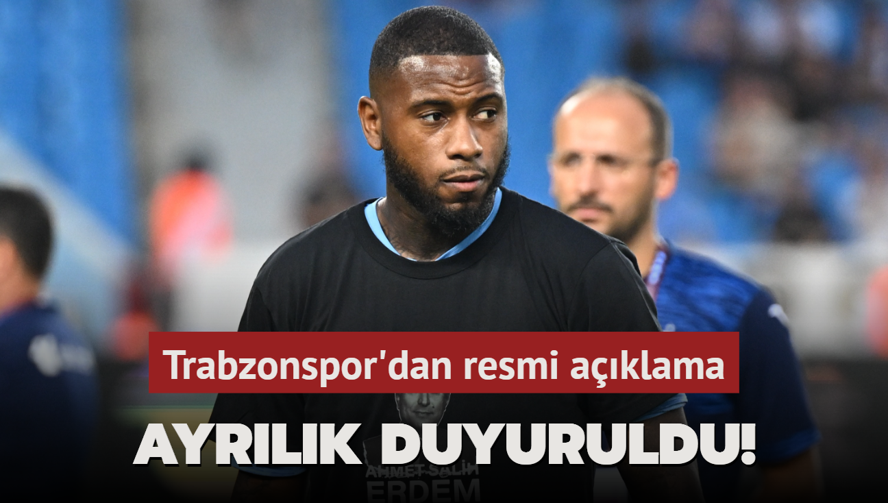 Ayrlk duyuruldu! Trabzonspor'dan resmi aklama