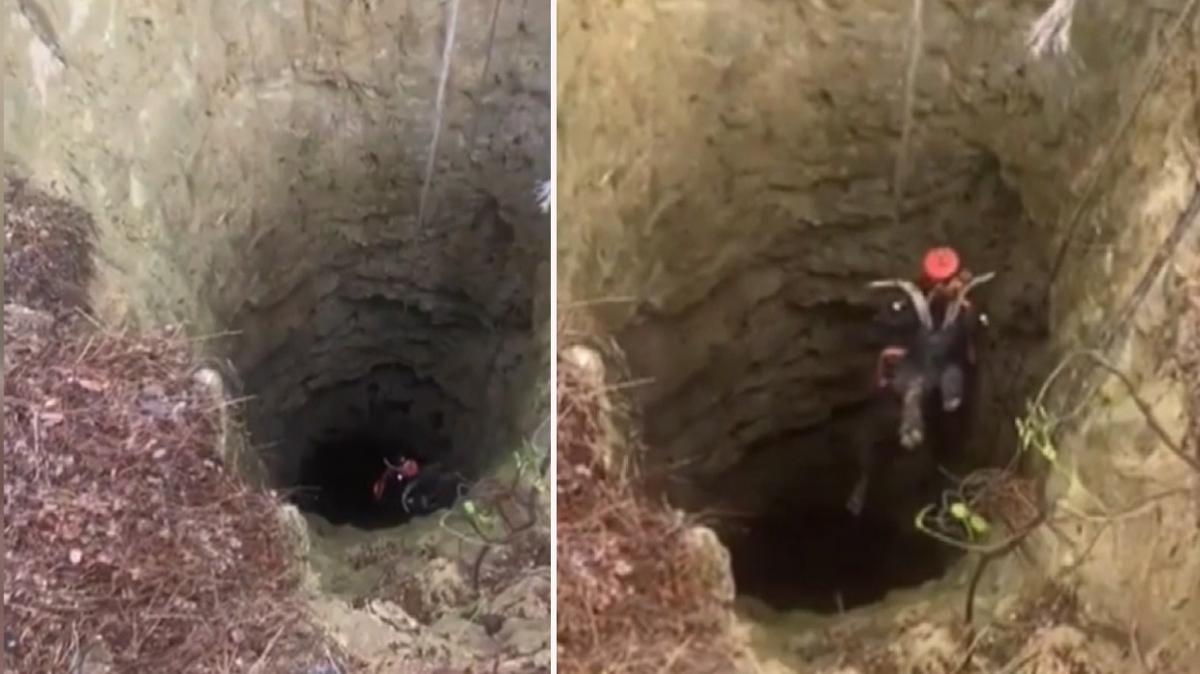 32 metre derinliindeki define ukuruna dtler... Kurtarma almalar kamerada