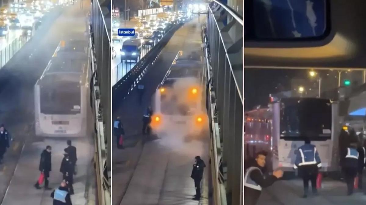 Avclar'da korkutan anlar: Metrobsten dumanlar ykseldi