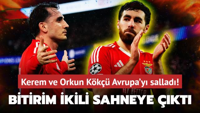 Bitirim ikili sahneye kt: Kerem Aktrkolu ve Orkun Kk Avrupa'y sallad! Benfica'nn kahramanlar