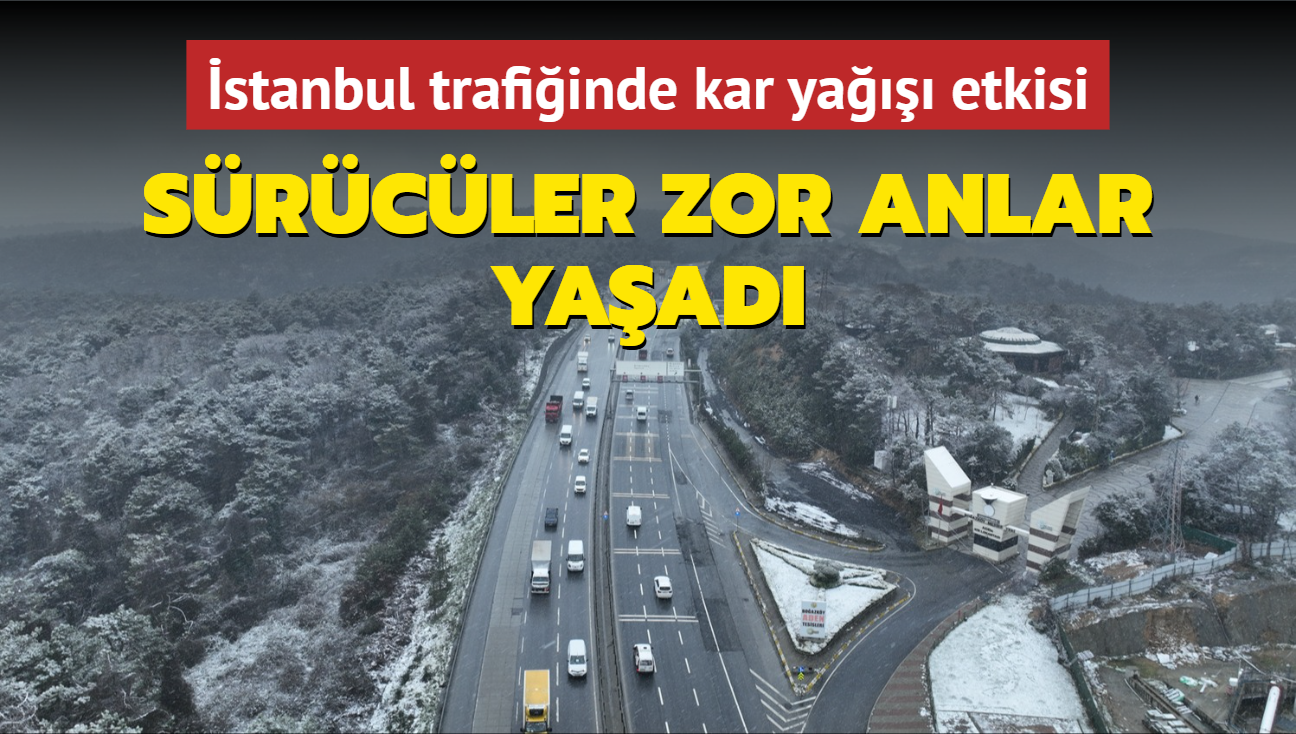 stanbul trafiinde kar ya etkisi... Srcler zor anlar yaad