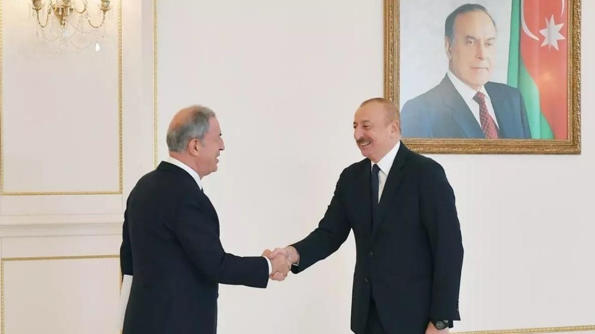 Aliyev, TBMM Milli Savunma Komisyonu Bakan Akar ile grt