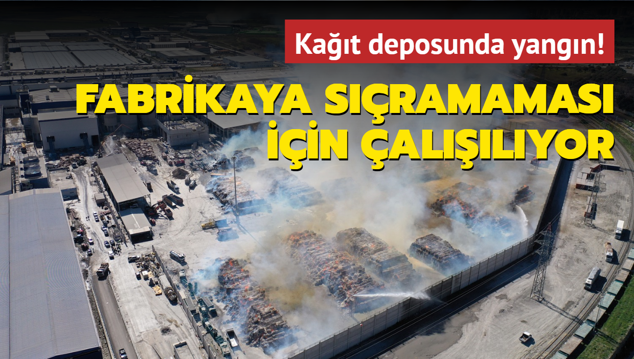 Ske'de kat deposunda yangn! Fabrikaya sramamas iin allyor