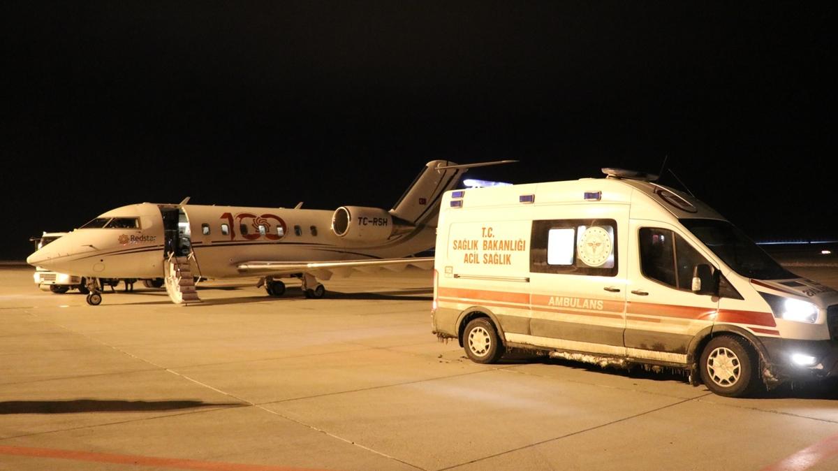 Youn bakmdaki bebek ambulans uakla Malatya'ya sevk edildi