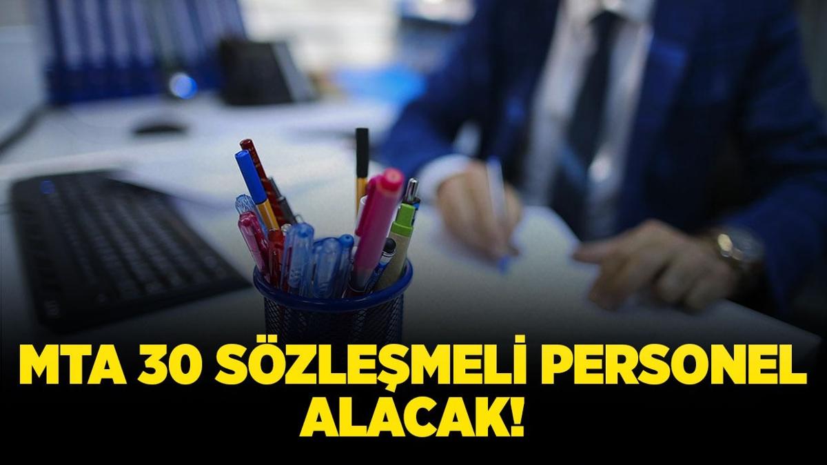 Maden Tetkik ve Arama Genel Mdrl (MTA) 30 Szlemeli Personel alacak!