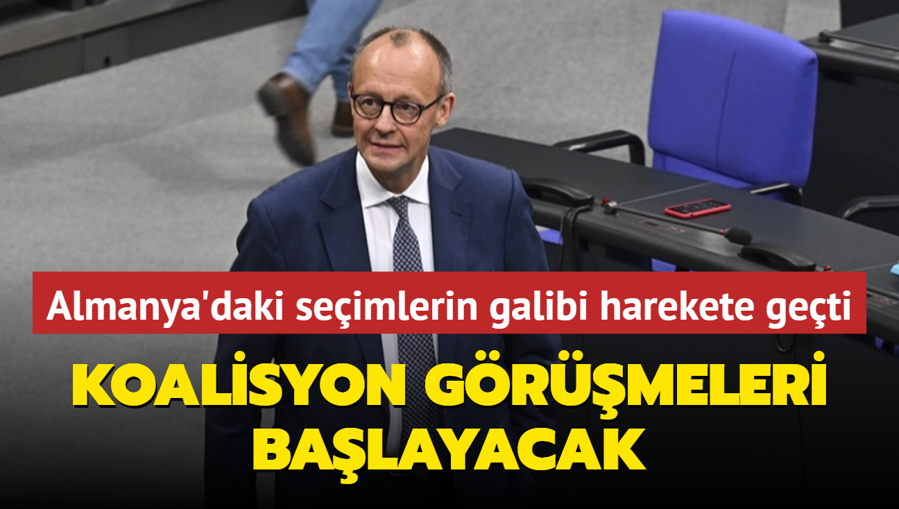 Almanya'daki seimlerin galibi Merz harekete geti: Koalisyon iin grmeler balayacak