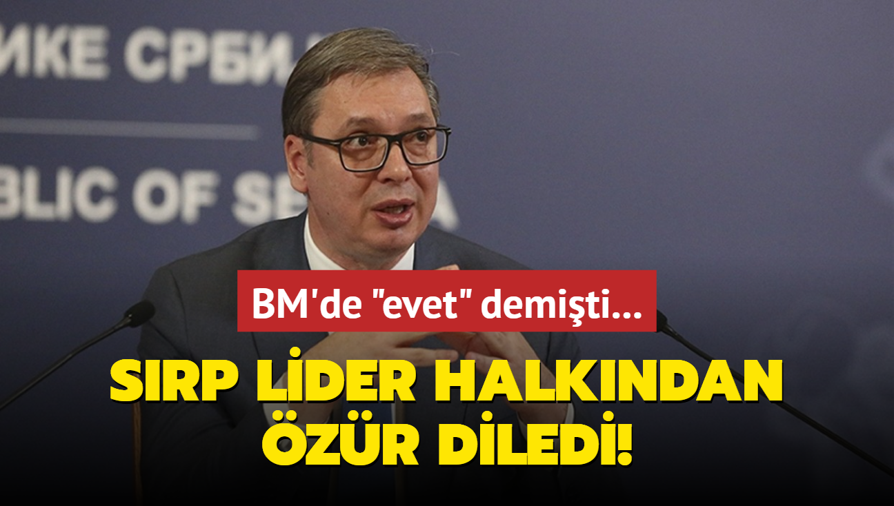 BM'de 'evet' demiti... Srp lider halkndan zr diledi!