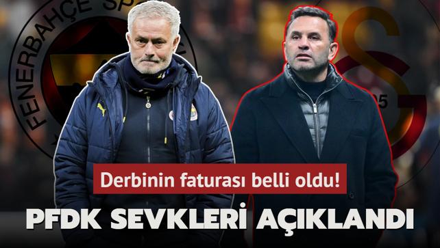 Derbinin faturas belli oldu! PFDK sevkleri akland