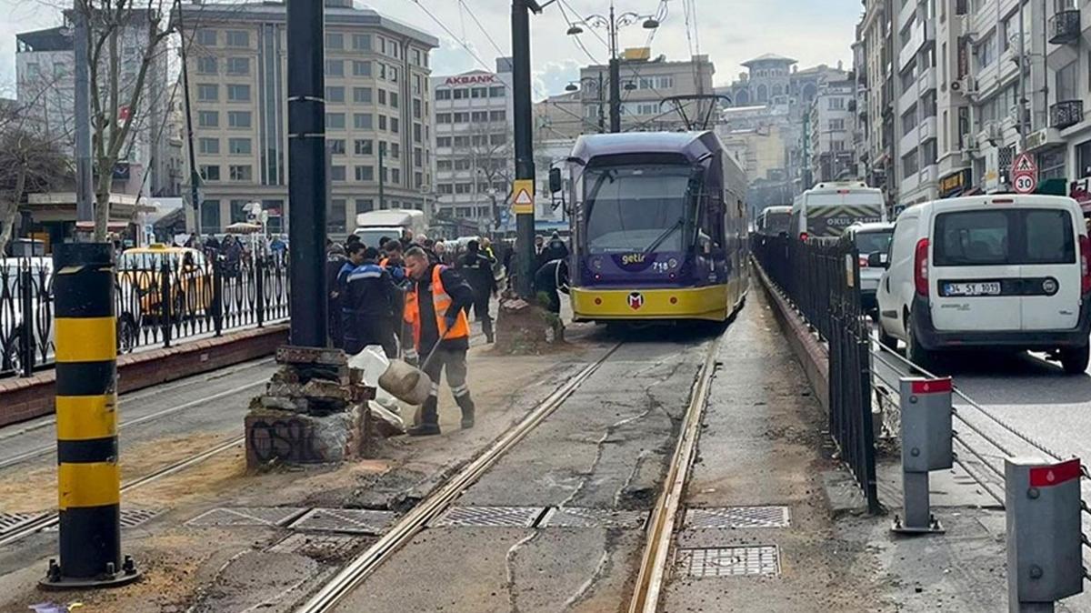 Seferler aksad, tramvay duraklarnda younluk olutu